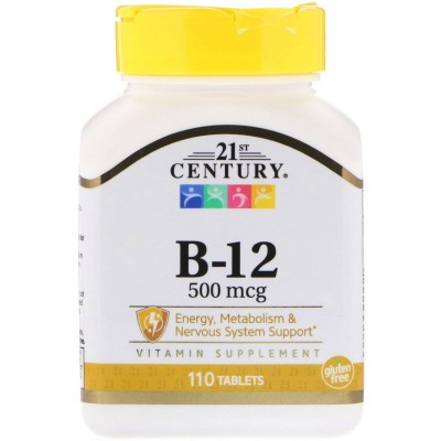 21st Century, 21 Век Витамин B-12, 500 мкг, 110 таблеток
