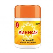 Минисан витамин Д3  таб. жев. 5мкг №100