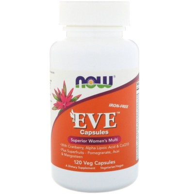 Now Foods, Нау Фудс Eve мультивитамины для женщин, без железа, 120 растительных капсул