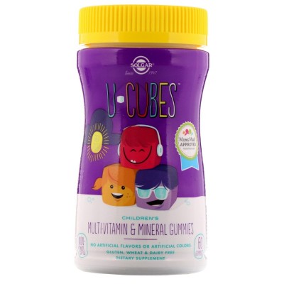 Solgar, Солгар U-Cubes, жевательные мультивитамины и минералы для детей, 60 жевательных конфет