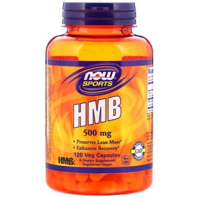 Now Foods, Нау Фудс HMB, гидроксиметилбутират  для спортивного восстановления 500 мг, 120 растительных капсул