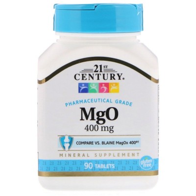 21st Century, 21 Век MgO, Оксид магния 400 мг, 90 таблеток