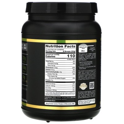 California Gold Nutrition, изолят сывороточного протеина с нейтральным вкусом, 454 гр