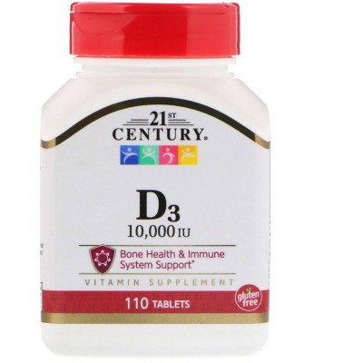 21st Century, 21 Век Витамин D3 10 000 МЕ, 110 таблеток
