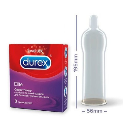 Презервативы Durex Elite, упаковка 3 шт.