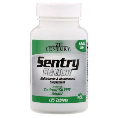 21st Century, 21 Век Sentry Senior, для взрослых от 50 лет, 125 таблеток