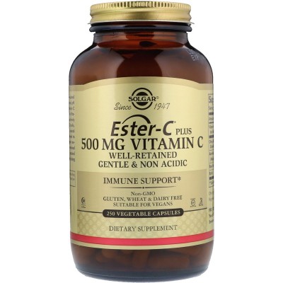 Solgar, Солгар Ester-C Plus, витамин C 500 мг, 250 вегетарианских капсул