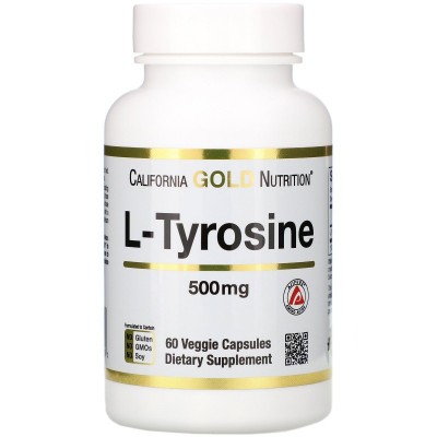 California Gold Nutrition L-тирозин 500 мг, 60 растительных капсул